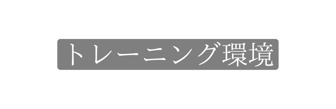 トレーニング環境